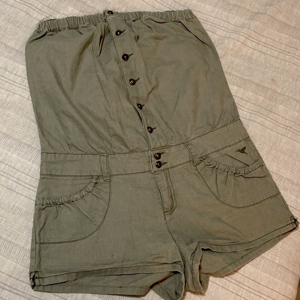 Grane Olive Green Tube Top Romper